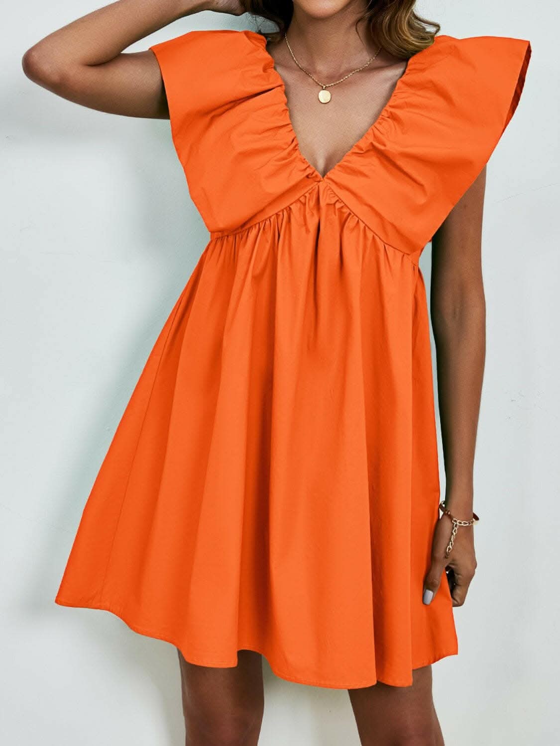 V-neck cap sleeve mini dress - Love Salve